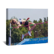 Sportswoman Jumps In Height Wall Art 65520375
