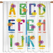 Spring Alphabet Full Set Letters A - L Window Curtains 3541657