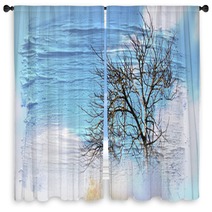 Spring Cleaning Concept With Supplies On Wooden Table Window Curtains 191725980