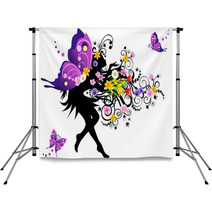 Spring Fairy With Colorful Wings Backdrops 20929088