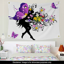 Spring Fairy With Colorful Wings Wall Art 20929088