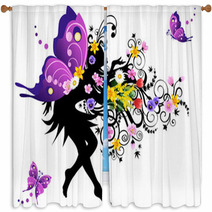 Spring Fairy With Colorful Wings Window Curtains 20929088