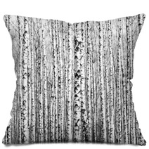Spring Trunks Of Birch Trees Black And White Pillows 64287061