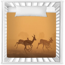 Springbok Antelope - Golden Sunset Wildlife Silhouettes Nursery Decor 92948743