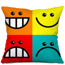 Square Icon Faces Pillows 66347171