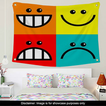 Square Icon Faces Wall Art 66347171
