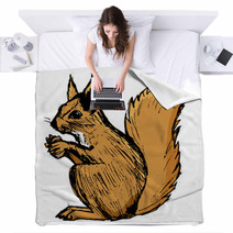 Squirrel, Illustration Of Wildlife, Zoo, Wildlife, Animal Of For Blankets 100846065