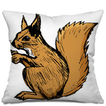 Squirrel, Illustration Of Wildlife, Zoo, Wildlife, Animal Of For Pillows 100846065