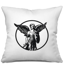 St Angel Michael Illustration Pillows 204031633