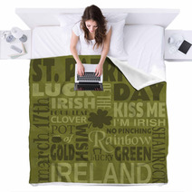 St. Patrick's Day Greeting Card Blankets 49019312