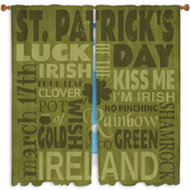 St. Patrick's Day Greeting Card Window Curtains 49019312
