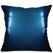 Stadium Lights Against Dark Night Sky With Copy Space Pillows 46713255