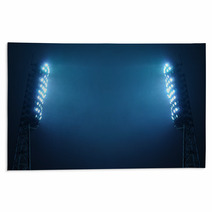 Stadium Lights Against Dark Night Sky With Copy Space Rugs 46713255
