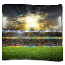 Stadium With Fans Blankets 65621726