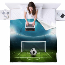 Stadium With Soccer Ball Blankets 65375769