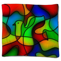 Stained Glass Dove Blankets 66738953