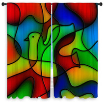 Stained Glass Dove Window Curtains 66738953