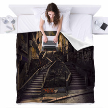 Staircase With Graffiti Blankets 58947291