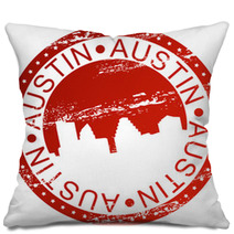 Stamp - Austin, USA Pillows 48300513