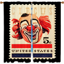 Stamp - Circus Clown Window Curtains 1042849