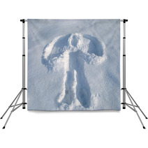 Stamp On Pole Snow Like Angel Wings Backdrops 30813917