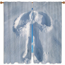 Stamp On Pole Snow Like Angel Wings Window Curtains 30813917
