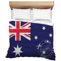 Stamped Illustration Of The Flag Of Australia Bedding 69107993