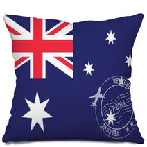 Stamped Illustration Of The Flag Of Australia Pillows 69107993