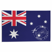 Stamped Illustration Of The Flag Of Australia Rugs 69107993