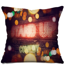 Stand Up Comedy Neon Sign Pillows 199473029