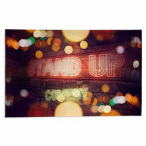 Stand Up Comedy Neon Sign Rugs 199473029