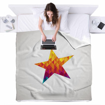 Star Icon With Colorful Diamond Blankets 63019695