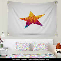 Star Icon With Colorful Diamond Wall Art 63019695