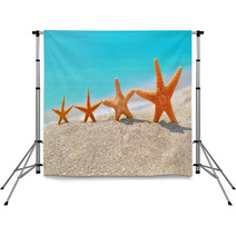 Starfishes On The Beach Backdrops 63394337