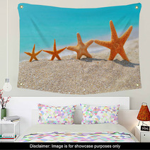 Starfishes On The Beach Wall Art 63394337