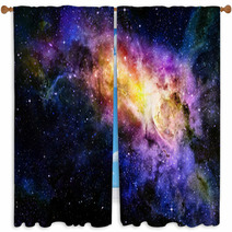 Starry Deep Outer Space Nebual And Galaxy Window Curtains 49383258
