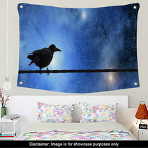 Stars And Tree With A Raven On It. Stars And Raven Are Taken Through My Telescope. Wall Art 86258535