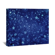 Stars On Blue Background Navy Blue Background With White Stars Glittering Stars At Night Stars Shining In Sky Wall Art 92478609
