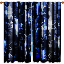 stars on the folds on a black background Window Curtains 52416784