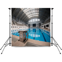 Starting Block No 1 In An Empty Swimming Pool Backdrops 71690293