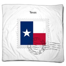 State Of Texas Flag Postage Stamp. Blankets 63022573