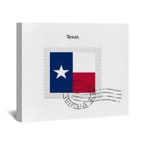 State Of Texas Flag Postage Stamp. Wall Art 63022573