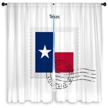 State Of Texas Flag Postage Stamp. Window Curtains 63022573