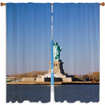 Statue Of Liberty In New York City Window Curtains 63601352