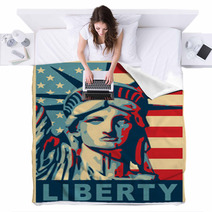 Statue Of Liberty. New York Landmark. Blankets 22237584
