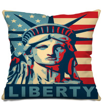 Statue Of Liberty. New York Landmark. Pillows 22237584