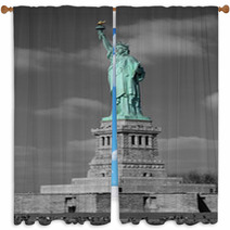 Statue Of Liberty New York Window Curtains 21999767