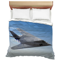 Stealth Aircraft Streaking Through The Sky Bedding 75403728