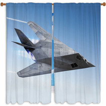 Stealth Aircraft Streaking Through The Sky Window Curtains 75403728