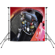 Steering Wheel In F1 Race Car Backdrops 41212194